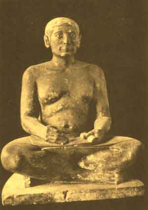 A seated scribe