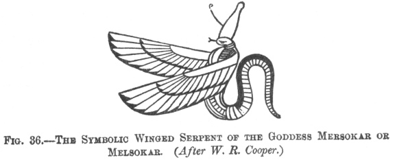 THE SYMBOLIC WINGED SERPENT OF THE GODDESS MERSOKAR OR MELSOKAR