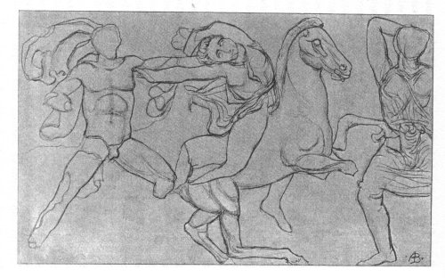 SECTION OF PHIGALEIAN FRIEZE, COMBAT OF GREEKS AND AMAZONS