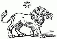 Le dieu-soleil Mithra, repr�sent� sous la forme d'un lion ayant une abeille � la gueule.